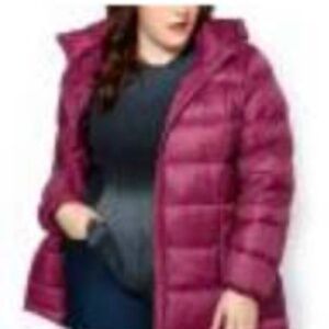 JACKET, DOWN BLEND, PLUM RED, SIZE 5X, FOR COLDER DAYS, WIND & WATER REPELLENT,